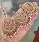 Pretty Premium Quality Reverse Diamond Big Size Earings With Beautiful Tika 💃💃💃💃💃💃💃💃💃💃💃💃 SR_18890