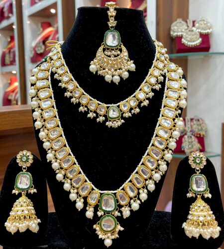 Pretty Beautifully Premium Quality Double Kundan Neaklace With Beautiful Earings Tika  💃💃💃💃 SR_18920