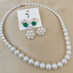 Pretty Premium Quality Pearl Neaklace With Beautiful 2 Pairs Earings Combo SR_18946