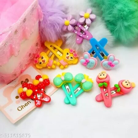 Baby Hair clip Random color & Random design daily wear use (Pack of 6 Pairs)  SR_18976