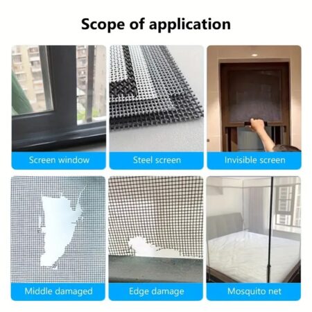 Beautiful Window Screen Repair Stickers Cutout Self Adhesive Repair Mesh Door Curtain Window Screen Stickers Household Mosquito Mesh Hole Repair Tape, Self Adhesive Screen Repair Tape For Covering Door And Window Screen ( Pack of 5)SR_19049