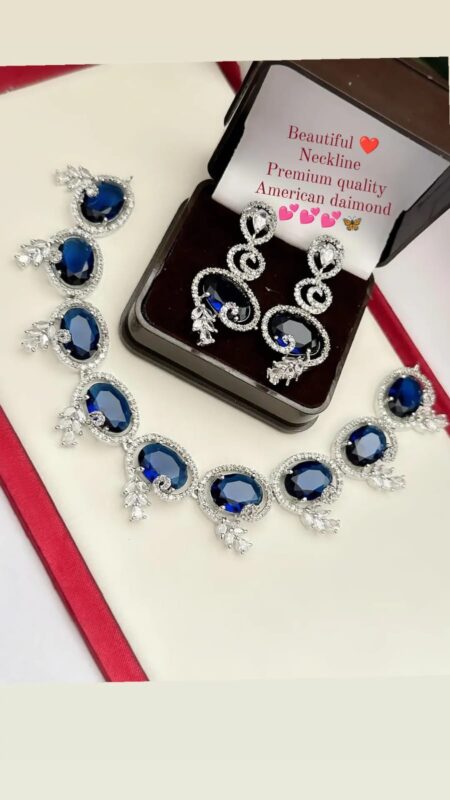 Pretty Premium Quality Diamond Neaklace With Beautiful Big Size Earings  💃💃💃💃💃💃💃💃💃💃💃💃 SR_19005