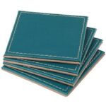 Genuine Buff Tea Leather Coaster Set, Stylish Coasters - Dining Table Accessories for Home and Office Use, Perfect for Hot Pots, Mugs and Cups (Pack Of 2) SR_19579