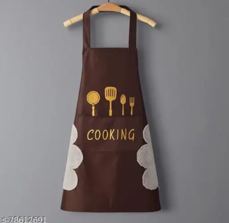 BeautifulKitchen Apron with Wiping Hand Towel Apron for Women and Men with Big Pocket Unique Design Cooking Fits for Restaurant Home and Kitchen Accessories Items SR_19441