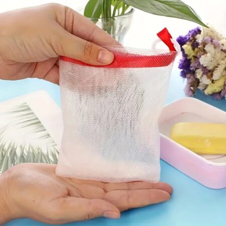 5Pcs Cleansing & Washing Handmade Soap Foaming Net, Facial Cleansing Foaming Net, Can Hang Soap Colorful Ribbon Foaming Bag, Net Exfoliating Mesh Soap Bag For Body Face SR_19127