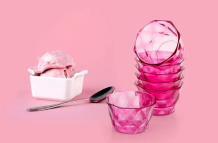 Beautiful Diamond Shape Unbreakable 6 pieces COMBO Ice Cream Cup Set, Dessert Bowl,  SR_19172