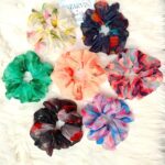 Beautiful Organza Scrunchie for women girls Soft XL scrunchies (Pack Of 5 ) SR_19612