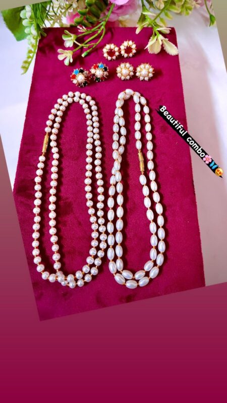 Beautiful 2 layer Mala And Earrings Combo SR_19493