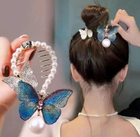 Butterfly Claw Clips Pearl Bow Tassel Rhinestones Hairpin Braided Glaring Ponytail Buckle Hair Accessories for Women Girls  SR_19527