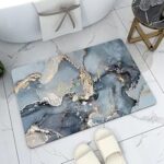 Bathroom Absorbent Carpet, Memory Foam Bath Mat, Bathroom Carpet In Random Design Square and ovalMat 1 Pcs. SR_19576