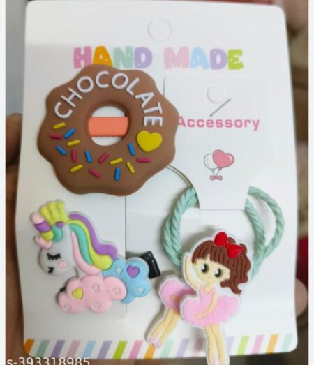 Hair clip rubber combo set kids hair accessory pack of 3 SR_200165