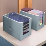 Shirts Organizer Stacker Closet Organizer For Clothes Wardrobe Organizer Storage Box Grey (1pc) SR_20022182