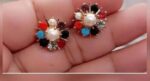 Gold Plated Pearl New Latest Stud Earrings for Girls & Women Earring Beads Alloy Stud Earring SR_200191