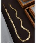 Women Gold Plated Leaf Design Necklace Set for Girls SR_200101