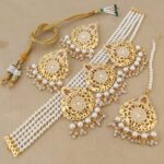 Beautifully Premium Quality Gold Plated Choker Neaklace With Beautiful Earings Tika SR_200233