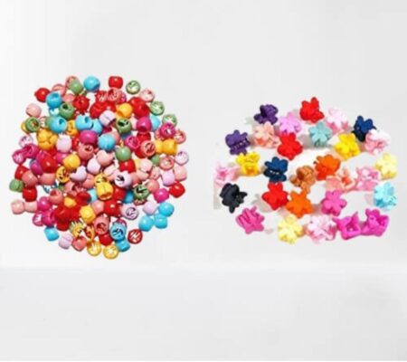 Girl's Mini Hair Claw Clip & Beats (10 Beats &10 clucher) SR_200265