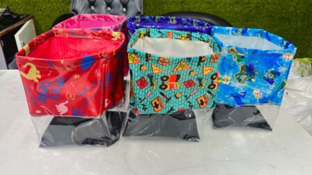 Semi Transparent Big Canvas Basket ( PACK OF 2)SR_2002161