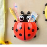Wall Mounted Holder Storage Stand in Home/ Kitchen/ Bathroom/ Wash Basin Etc- Plastic Ladybug Insect Shaped Toothbrush  (Wall Mount) SR_20022195