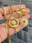 Beautiful Premium Quality Gold Plated Guaranteed Pendant With Earring And Adjustable Ring Combo….SR_20022191