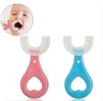 Kids U Shaped Toothbrush with Silicone Brush Head Whitening Massage Toothbrush U-Type Toothbrush Whole Mouth Toothbrush with Handle for Kids SR_20022163
