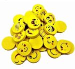 Emoji Pencil Erasers Yellow Color For Children 4 Pcs SR_200222228