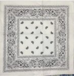 Black And White coloured long handkerchief Wash With Care, Size: 45*45 SR_200222269