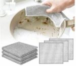 Silver Wire Hollow Scrubber Cleaning Cloth – Double-Sided Concave & Convex Design (Pack of 10) SR_1250