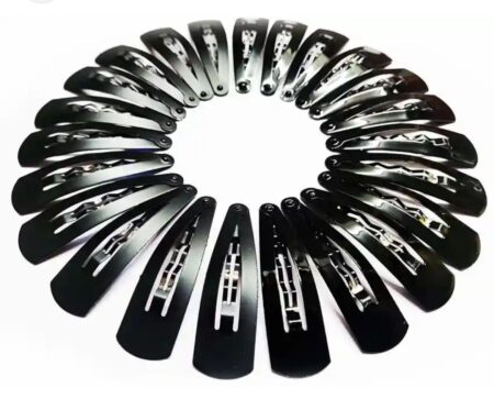 🖤 Black Metal Hair Clips – (Pack of 12) SR_1280