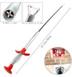 Stainless Steel Hair Catching Drain Sewer Cleaner Spring Wire Sink Pipe Cleaning Stick Drain Plunger Unblocked Kitchen Bath Basin Hair Remover Tool (120 cm) SR_1419