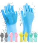Magic Silicone Washing Hand Gloves | Scrub Cleaning Gloves with Built-in Scrubber for Dishwashing & Home Cleaning SR_1301