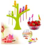 🕊️ Fruit Fork Set (Bird Design) – 1 Tree & 6 Colorful Forks SR_988565