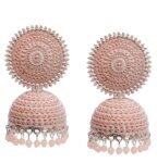 ✨ Stylish & Elegant Traditional Ethnic Jhumka Earrings for Women & Girls 💖 | Handcrafted Pink Oxidized Design 🩷 | Dome Shape with Bead Dangling 💫 | Perfect for Weddings, Festivals & Party Wear 🎉 SR_1588