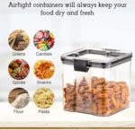 kitchen storage containers for kitchen air tight containers for storage (4 Black, 700ml)