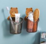 🐻 Cute Bear Shape Wall-Mounted Multipurpose Holder | Brush & Toothbrush Organizer( Pack of 1) SR_5478