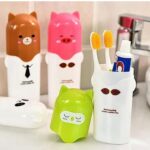 🐻 Cute Animal Toothbrush Holder Set | Travel-Friendly Toothbrush Case & Cup Combo( pack of 1) SR_4125