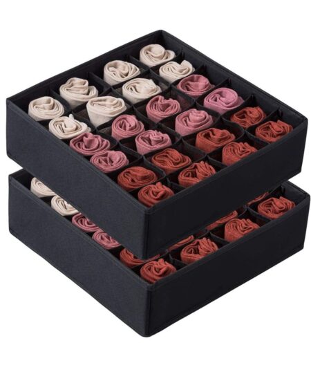 Drawer Organizer Box with 24 Grids (Pack of 1) | Foldable Storage Box for Socks, Underwear & Accessories SR_25854
