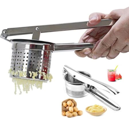 Ricer for Mashed Potatoes, Made of Stainless Steel, Make Fluffy Smooth Mashed Potatoes & Rice Cauliflower, Vegetables, Professional Kitchen Tool, Press, Large Masher SR_54