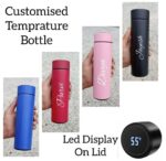 Temperature Bottle with LED Display with Name Printed Thermos | Stainless Steel Bottle Keeps Liqutid Hot Or Cold | 100% Leakproof, Portable, and Sports Water Bottle SR_52