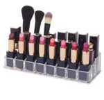 24 compartment cosmetic makeup jewellery lipstick storage organizer box stand rack for dressing table,acrylic cosmetic organizer holder case(1pcs/transparent) SR_874