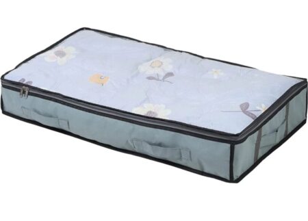 4 Handle Quilt Storage Bag Non Woven Fabric Wardrobe Organizer Blanket Comforter Storage Bag Quilt Bag Under-bed Storage Organizer Black & Pack of 1 SR_857