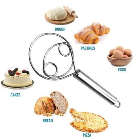 Bread Mixing Tool | Steel Atta Maker Danish Whisk Bread Mixing Tool Baking Pastry Blender SR_857