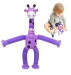 Telescopic Suction Cup Giraffe Toy - Sensory Stretching Tube - Easy to Use Decompress Educational Sensory Toy for Kids SR_5874