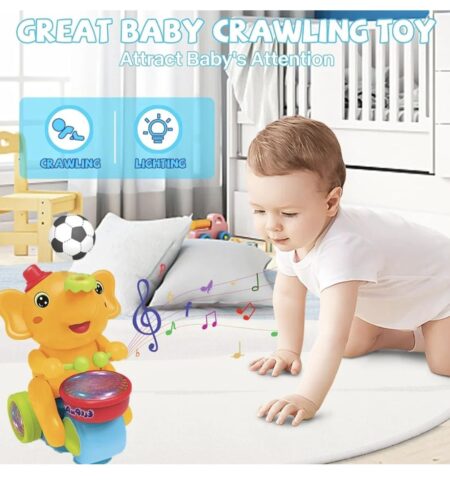 Baby Love A PERFECT CARE Cute Elephant Musical Toy with Music and Flashing  (Multicolour) SR_584