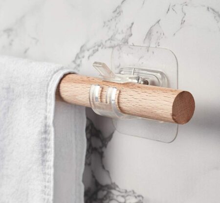 Self-Adhesive Rod Holder Clip – Wall Mount Hook for Bathroom & Kitchen( pack of 5 ) 🚿🍽️ SR_1474