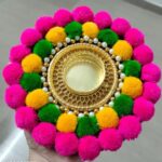 6 inch-Pom pom rangoli- set of 2 pieces SR_5241