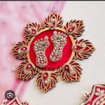 Ashtkamal Laxmi Charan Rangoli with Diyas & Flower Home, Office & Shop (Pack of 2) SR_7485