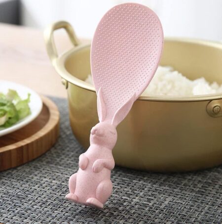 Non-Stick Rice Scoop,Bunny Shape Standable Rice Scooper,Household Rice Cooker Rice Spoon,Cartoon Rice 1PC  SR_524
