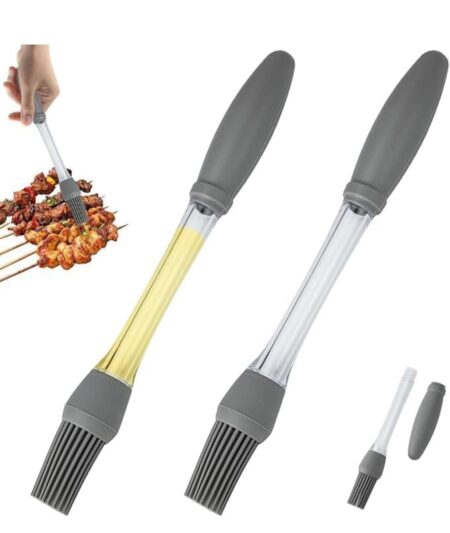 2 in 1 Silicone Oil Brush with  | Basting Pastry Brush for Grilling, Baking,Cooking, with inbuilt Oil Container for Mess 1 pc  Free SR_32121
