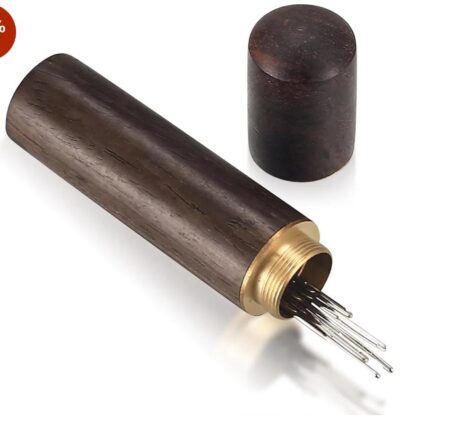 30Pieces Self Threading Needles with Wood Needle Case Easy Thread Sewing Needles Assorted Hand Stitching Needles  SR+5741