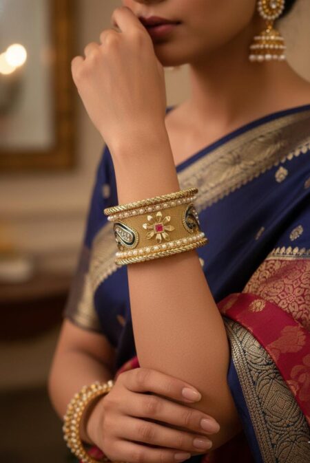 1 Pair High gold bangles, Size:2.4 SR_5215